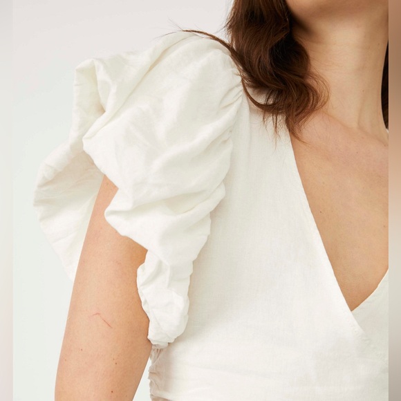 Free People Can't Get Enough Wrap Top in Ivory, Small, EUC - Picture 2 of 14